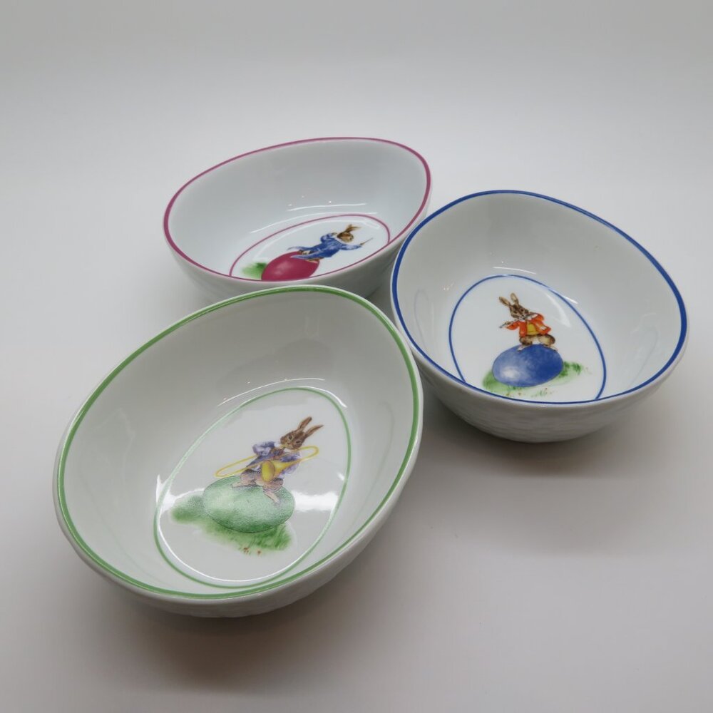 Williams Sonoma Bunny Rabbit Ceramic Ramekins Set of 3